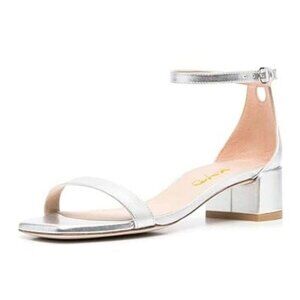 XYD Women's Open Toe Strappy Low Block Heel Sandal Flats Ankle Strap with Buckle